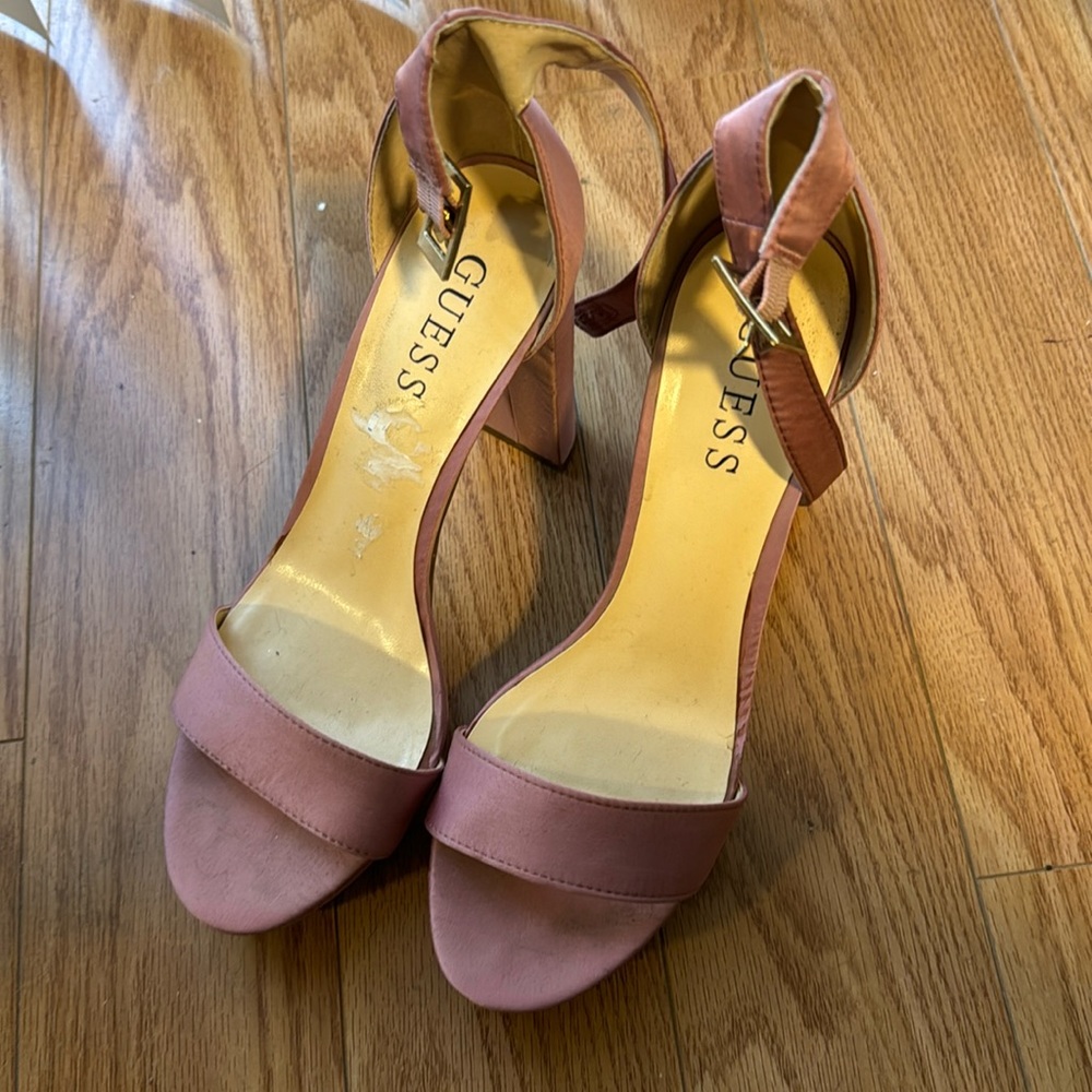 Pink heels used twice like new. One minor scratch